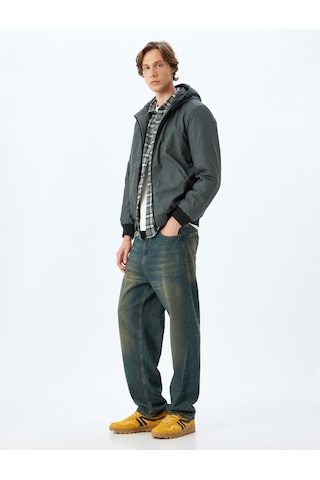 Koton Mevsimlik Ceket Slim Fit Fermuarlı Gri 5wam20067hw Gri