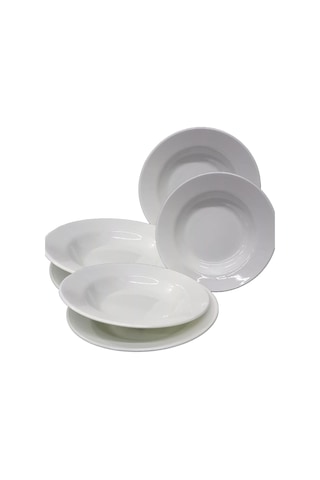 Melamin Çukur Yemek Tabağı. 6 Adet Lokanta Tabağı. 21 Cm