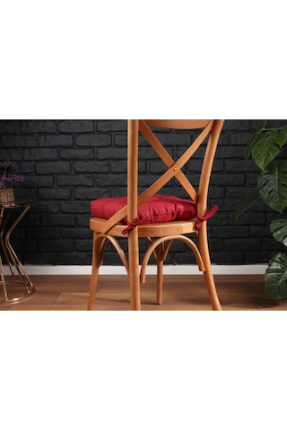 Altınpamuk Altınpamuk Sandalye Minderi Düğme Dikişi Detaylı 40X40Cm Bağcıklı