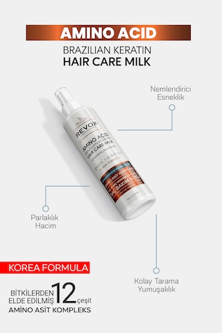 Amino Asit Brezilya Keratin Saç Bakım Sütü, Kolay Tarama, Dolgunluk, Yumuşaklık, Onarıcı Etki Dökülen