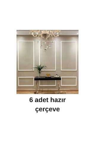 Dekoratif Boyanabilir 2,5 Cm Duvar Çıtası 6 Adet Hazır Çerçeve Paketi