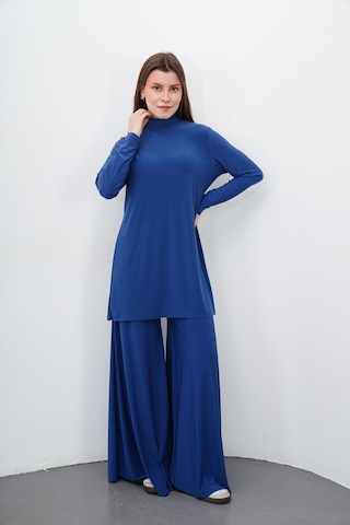 Penyebizden Dik Yaka Sandy Tunik-indigo Mavi