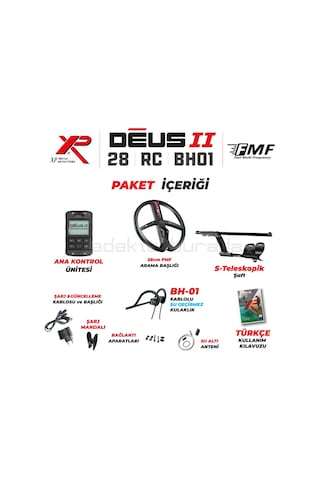 DEUS 2 - 28cm FMF Başlık, Ana Kontrol Ünitesi (RC), BH-01 Kablolu Su Geçirmez Kulaklık