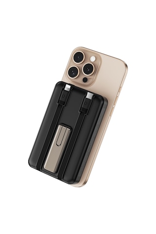 Wiwu Wi-p056 Taşınabilir Wireless Şarj Ve Pd Hızlı Şarj Özellikli Powerbank 15w 10000mah Siyah