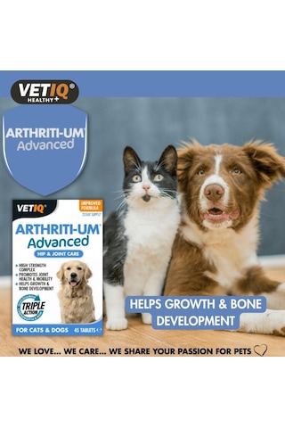 Vet Iq Arthiriti-um Kedi Ve Köpekler İçin Kalça Ve Eklem Bakımı 45 Tablet