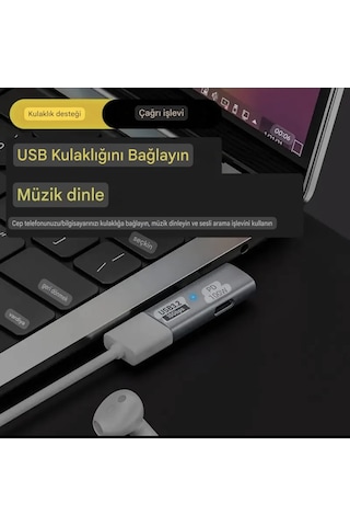E-kervan 2'si 1'arada Type-c To Pd 100w Hızlı Şarj +usb Giriş 3.2 Çeviri Dönüştürücü Adaptör Ce Lisanslı Sertifikalı 1 Adet
