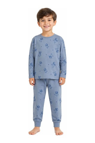 Harıbo Haribo Lisanslı Ayıcık Desenli Uzun Kollu Pijama Takımı Mavi