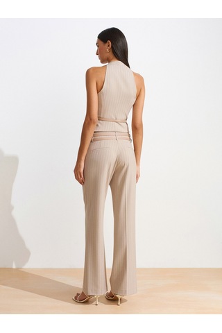 Dilvin 72129 Çift Kemerli Pantolon-bej Bej