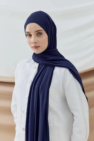 Aminenesil Modakaşmir Penye Şal Lacivert Renk