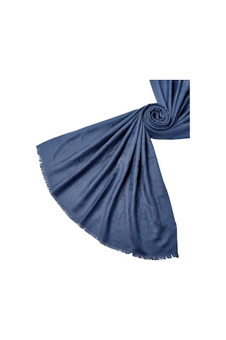 Mim Eşarp Işıl İpek - H Desen Kaşmir İpek Şal 75x190 Cm İndigo