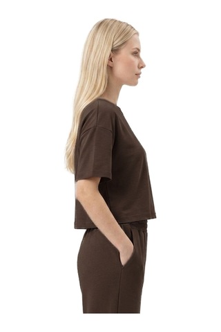 Cottonhıll Premium - Sway Collection Kahverengi Modal Bisiklet Yaka Tişört