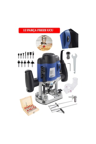 Deko Turkey Af4000 Çift Kollu Ahşap Kenar Frezesi + 12li Set