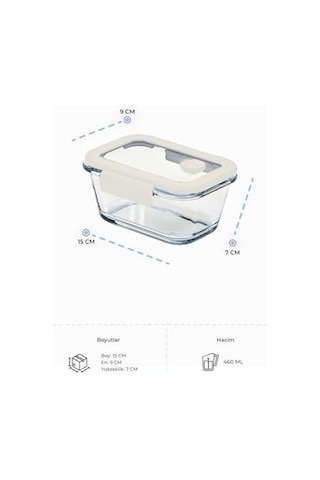 Neoflam Fika Glace Vakumlu Cam Saklama Kabı 460 Ml Bej