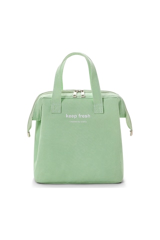 Neevoyu Yeşil Isı Saklama Yemek Çantası, Büyük Kapasite, Oxford Kumaş + Aluminyum Folyo, Çelik Çerçeve, İş/okul Taşıma, Portatif Buz Çantası Yeşil