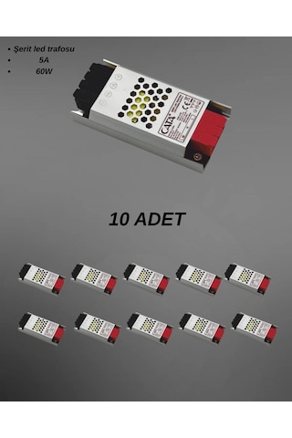 Cata Ct-2674 Şerit Led Trafosu 5a 60w - 10 Lu Paket