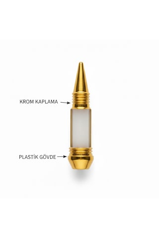 Kemboss Araba Altın Krom Kurşun Model Sibop Kapağı 4 Lü Universal Araba Aksesuarı 4 Adet
