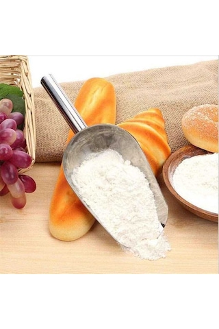Bakliyat Küreği Paslanmaz Şaşula 350 Gr Kuruyemiş Küreği İnox No:2 24 Cm Metalik Gri
