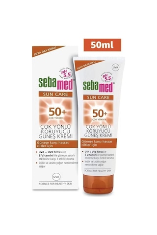 Sebamed Sun Care UVA / UVB Filtresi ve E Vitamini Üçlü Yüksek Koruma Çok Yönlü Güneş Kremi 50 SPF 50 ML