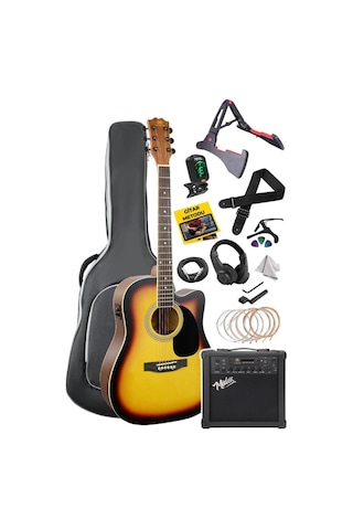 Maxword Mcg-750sb-amp Kaliteli Eq 25w Amfili Elektro Akustik Gitar Seti