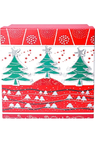 Yılbaşı Çam Ağacı Motifli Hediye Kutusu 8x6 Cm
