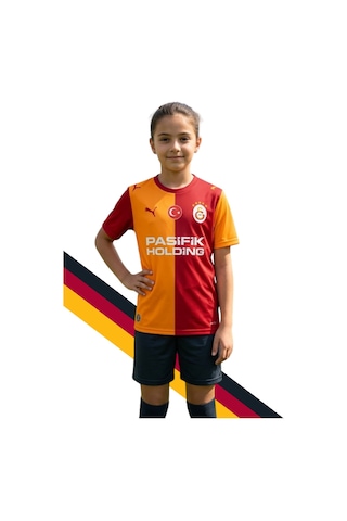 Gs Frm 044 784994 Galatasaray Orjinal Lisanslı Puma 2026/2027 İç Saha Parçalı Çocuk Forma Lazer Kutu Hediyeli Kırmızı - Sarı