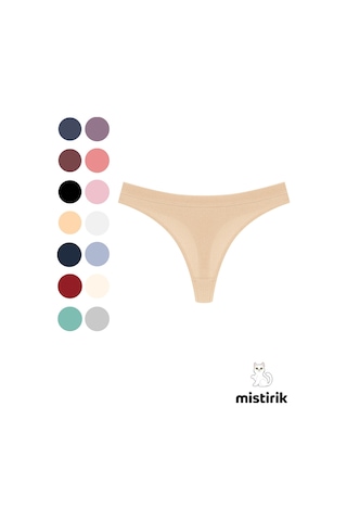 Mistirik Paulo Model Fitilli Esnek Kumaş String Tanga Ten Renk Ten