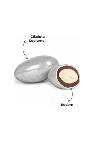 Parlak Gümüş Badem Draje 250 G