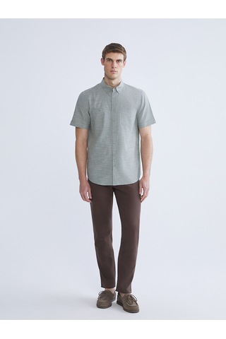 Lcwaıkıkı Classic Haki Regular Fit Kısa Kollu Erkek Gömlek