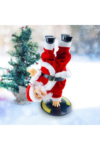 Xindoker Elektrikli Devrilen Döner Noel Baba Oyuncak, Ev Dekorasyonu İçin Noel Festivali Atmosferi Artırıcı Hediyelik Oyuncak Çok Renkli