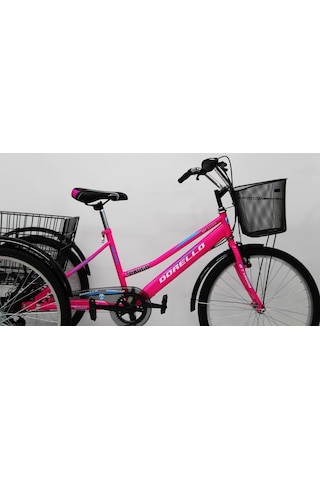 Dorello Bisiklet Kargo Bisikleti 3 Tekerli Bisiklet Pembe