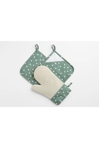 Happy Nest Mutfak Eldiveni Takımı, Silikon Mutfak Eldiveni 196361996 Yeşil