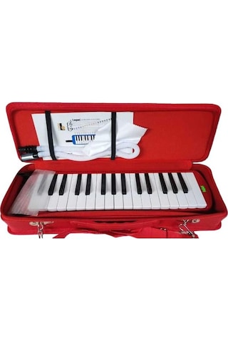 Logon Melodika 32 Tuşlu Klavyeli Kırmızı Kırmızı