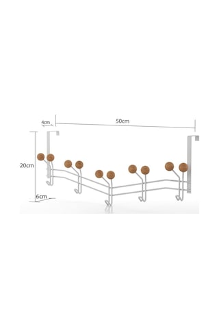 Teknotel-Krom Teknotel 15'Li Kapı Arkası Askısı Metal+Ahşap Mat Beyaz Mg089 Diğer