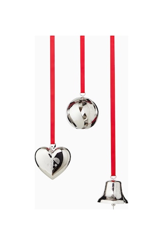 Georg Jensen Palladyum Kaplama 3 Lü Yılbaşı Süsü Seti, Koleksiyonluk Tasarım