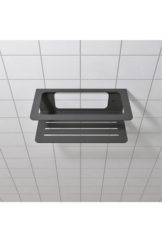 Aju Şampuanlık Sabunluk, Minimalist Banyo Organizatörü, Metal Duş Rafı, Banyo Düzenleyicii Siyah
