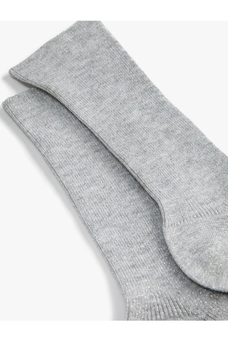 Koton Uzun Soket Çorap Kırçıllı Yumuşak Dokulu Gri 4wak80146aa 4WAK80146AA031 Gri