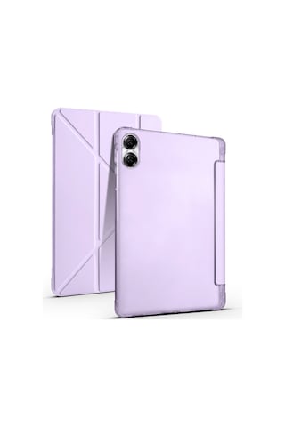 Huawei Honor Pad X9 11.5' Kılıf Mkst Tri Folding Kalem Bölmeli Standlı Kılıf - Gri Tablet Kılıfı