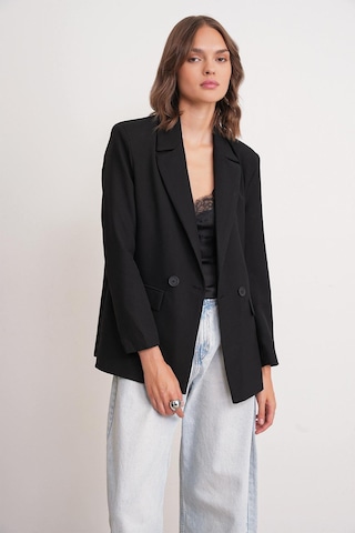 Mixray 4516 Kadın Bezayağı Blazer Ceket Siyah