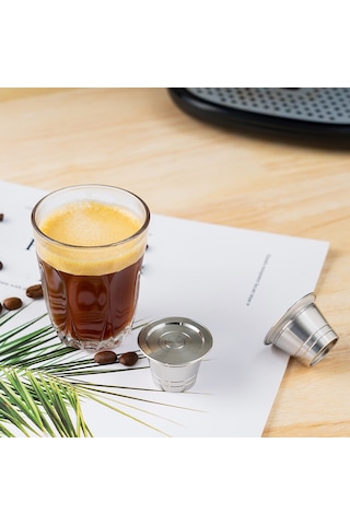 Neevoyu Stainless Steel Yeniden Kullanılabilir Kahve Kapsülü 4g - Instant Multı-pod 68 Mb Uyumlu, Ev Çaycıları İçin, Tek Kullandım Atma Kapsüllere Alternatif, Fırça Ve Ölçü Kadeh İle Gümüş