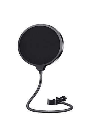 Yaleker Kalıtlı Ses İçin Mikrofon Pop Filtresi - Çift Katlı Filtre, Rüzgar Ve Tükürük Engeli, Esnek Kanca Ve Boyun, Siyah, Stüdyo/görüntü Kaydı Uygun