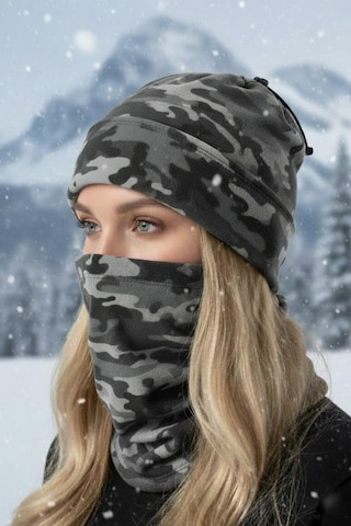Single Sword 2 Li Set Unisex Kışlık Polar Boyunluk & Bere Olan Çok Amaçlı Soğuk Hava Koruması 0//kamuflaj Çok Renkli