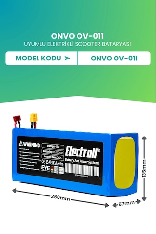 Onvo Ov-011 Uyumlu Batarya Ultra Yüksek Kapasite Batarya 48v 20ah Pil Elektrikli Scooter Bataryası Çok Renkli