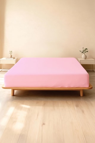 Soley Jersey %100 Pamuk Çift Kişilik Premium Lastikli Çarşaf Pembe