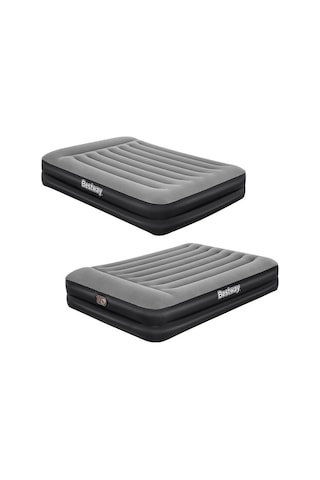 Bestway Pavillo 67403 Çift Kişilik Şişme Yatak Pompa 203x152x38 Gri - Siyah