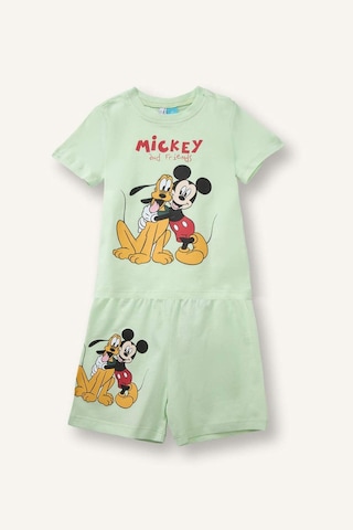 Defacto Dısney Mıckey & Mınnıe 2li Pijama Takımı Erkek Bebek H4029a526hsgn1163 Yeşil-gn1163