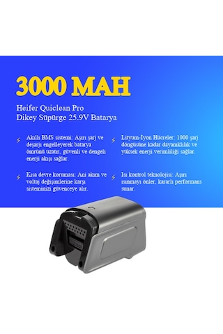 Heifer Quiclean Pro Dikey Süpürge 3000 Mah Batarya
