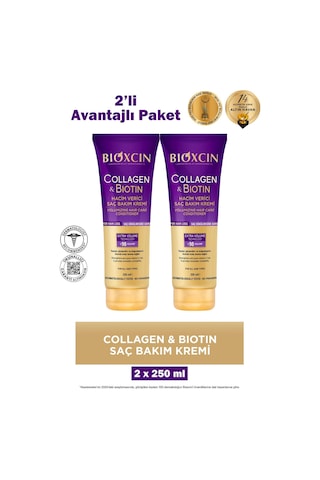 Bioxcin Collagen Biotin Hacim Verici Saç Bakım Kremi 250 Ml 2 Adet