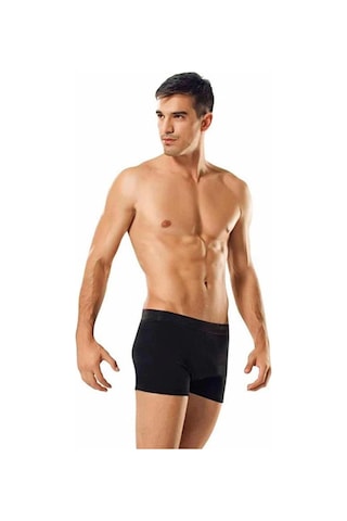 Tutku Erkek Likralı Elastan Boxer Siyah Renk 6'lı Paket Siyah