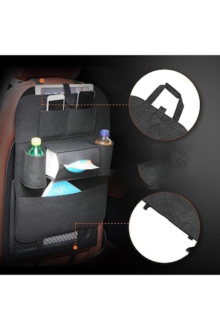 Araba Araç İçi Koltuk Arkası Organizer Oto Koltuk Arkası Eşya Düz