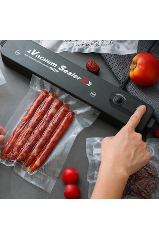 Novahub Ev Siyah Gıda Vakum Mühürleyici, 220/110v, Uk Fiş, 60 Adet Torba Paketi, Kullanışlı Ve Pratik